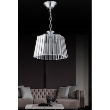 İstanbul Avize Altıgen Elmas Tekli Gümüş Kristal Taşlı Avize Gümüş