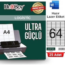 Herboy Hb-1164 52,5 X 18 Mm A4 Laser Etiket 25 Adet