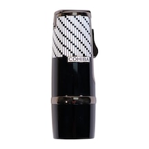 Cohiba 3 Torch Pürmüz Siyah-beyaz Desenli Metal Puro Çakmağı - Tr9245