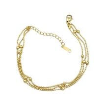 Çelik Üç Sıra Zincirli Top Bileklik