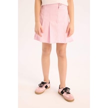DeFacto Kız Çocuk Pileli Gabardin Etek D9340A825SPPN441 Pembe
