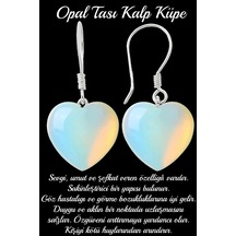 Sertifikalı Kalp Kesim Opal Taşı Doğal Taş Küpe Çok Renkli