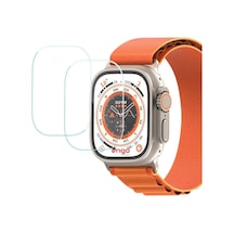 Apple Watch Ultra 49mm İle Uyumlu Ekran Koruyucu Çizilmeye Dayanıklı Akıllı Saat Koruması, 9h Temperli Kırılmaz Esnek Nano Cam, Hd Şeffaf 2 Adet Çok Renkli