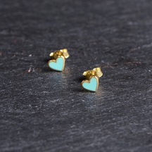 Goldkupe 14 Ayar Mineli Kalp Altın Küpe 0,90 Gr-2718