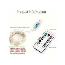 Gateesat 2li Usb Kontrollü 8 Mod 100 Led Gümüş Işık Şeridi Seti İç Ve Dış Mekan