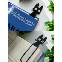 Leaf Creative Plastik Siyah Kedi Figürlü Kitap Ayracı, 5'li Set