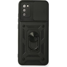Newface - 990 - Samsung Galaxy A02s Kılıf Pars Lens Yüzüklü Silikon - Zero-hls - - Siyah Sıyah