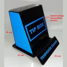 Tip Box Bahşiş Kutusu, Sadaka Kutusu ve Kumbara Mavi-Siyah Pleksi
