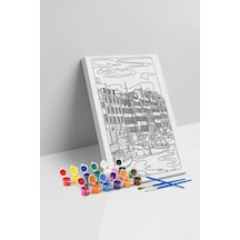 Kanal Manzaralı Mandala Ahşap Boyama Seti 40x50 Cm