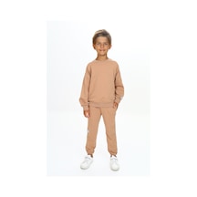 Toontoy Kids Toontoy Erkek Çocuk Armalı Eşofman Takım Kahverengi