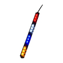 Polis Çakar Ip65 2835smd Kırmızı Mavi Sarı Beyaz Flaş Strobe Işıklar Aydınlatma Oto Araba Motor 200lm Led Dc 12v 12w 12 Göz Led 4 Renk 203x19mm