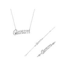 Gümüş Canım Yazılı Kalp Kadın Set (77923448)
