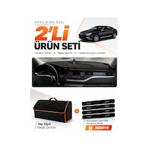E-biz Cıtroen C5 2008-2015 Uyumlu Torpido Örtüsü + Tay Tüyü Çanta - Siyah-kahverengi - Cı003