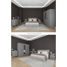Asra Trend Yatak Odası Takımı 5 Parça %100 Mdf Gardırop Şifonyer Makyaj Masası Komodin Ytk02