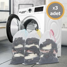 3 Adet Lüx Çamaşır Yıkama Filesi Extra Güçlü Diğer