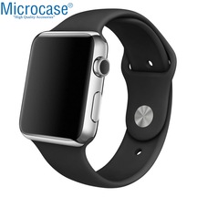 Microcase iOS Uyumlu Watch Seri 5 44 Mm Silikon Kordon Kayış - Siyah