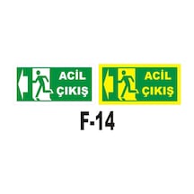 Fosforlu & Düz Levha Acil Çıkış Yönlendirme Sol Acil Kaçış