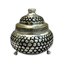 Petek Desenli Bakır Şekerlik, Kalay Eskitme Gümüş