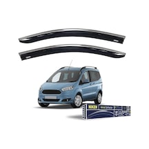 Ford Courier Uyumlu Krom Çıtalı Cam Rüzgarlığı 2 Li 2014-2022