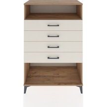 Hyperion Dolap Tek Raflı 4 Çekmeceli 88x44x134 Çam-aytaşı Atlas Çam