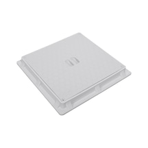 35X35 Rögar Kapağı - Çerçeve + Düz Kapak Gri