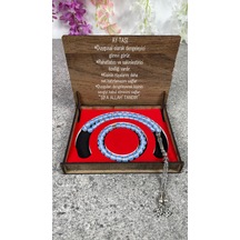Ay Taşı Tesbih Ve Doğal Taş Bileklik Seti - Şık Hediye Kutulu Beyaz