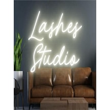 Twins Led Lashes Studio Yazılı Neon Tabela Beyaz Model:model:20023366 Beyaz