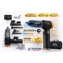 Kablosuz Araç Süpürgesi 20.000pa 100w Lcd Ekranlı 9 Başlıklı El Süpürgesi Üfleme + Çekim+led 20000 Pa