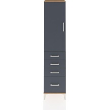 Hyperion Dolap 3 Raflı 4 Çekmeceli Tek Kapaklı 44x44x195 Çam-... Çam