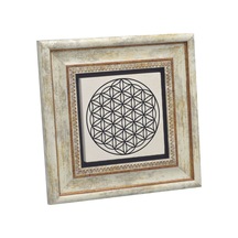 Yaşam Çiçeği Deseni Baskılı Taş Tablo 20x20
