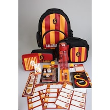 Yeni Sezon Lisanslı Galatasaray Parçalı Full Kırtasiye Okul Seti 3 Bölmeli Okul,kalem Ve Beslenme Çantası,700 Ml Matara,beslenme Kabı Seti Ahşap