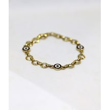 Yenigün Kuyumculuk 14 Ayar Altın Nazar Boncuklu Çocuk Künye 735 Sarı Altın