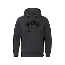 Tarzsokak Los Angeles California Siyah Baskılı Erkek Kazak Hipster Sıcak Kapşonlu Hip Hop Crewneck Kapü Siyah