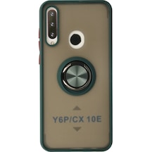 Mey İthalat Huawei Y6p Kılıf Montreal Yüzüklü Silikon Kapak - Yeşil