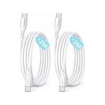 2 Adet X 2metre Type C-c Kablo Seti, Wahoo, 60watt Pd Hızlı Şarj, Apple Uyumlu iPhone 15/16/17 Ve Andoid İçi Standart