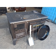 Cam Kapak Takma Ayak Döküm Estetik Kuzine Soba Kömür Odun Sobası