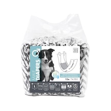 M-pets Diapers Erkek Köpekler İçin Külot Bez L 40-52 Cm 12'li