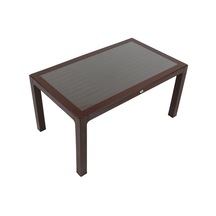 Luna 90x150 Wood Masa Camlı Kahverengi