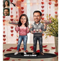 Bk Gift Kişiye Özel Sevgili Karikatürlü Ahşap Biblo -38 Fotoğraftan Karikatür, Sevgililer Günü Hediyesi, Ev Hediyesi Kobitmeyencom36365 Bk Gift