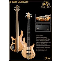 Cort A4 Custom 20th Nat Bass Gitar, Çantalı, Naturel