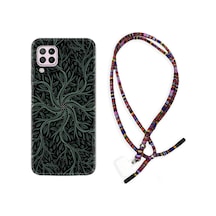 Huawei P40 Lite Kılıf Rasta Boyun Askılı Sarmaşıklar 1675 Siyah