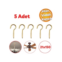 Metal Piton Vidalı Gerdirme 21x150 Çekme Kaldırma Tavan Açık Ağız Kancalı Avize Asma Kiti 5 Adet Belirtilmemiş