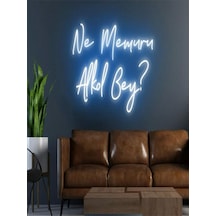Ne Memuru Alkol Bey Yazılı Neon Tabela Mavi