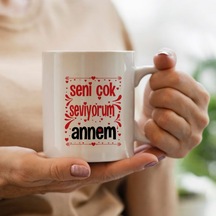 Anneler Günü Seni Seviyorum Annem Baskılı Kupa Bardak Hk2632