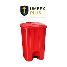 Plastik Pedallı Çöp Konteyneri 85 Litre Çöp Kovası - Isıya Dayanıklı Malzeme - Kırmızı