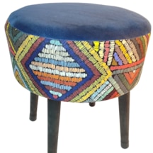 Puf Koltuk Tabure - Etna Gökkuşağı Mavi Lacivert