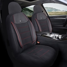 Volkswagen Passat B5 Araçlara Uyumlu Oto Koltuk Kılıfı Seti - Yıldız Serisi Siyah/kırmızı
