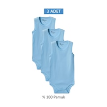 Mavi Askılı Body Zıbın 7-12 Yaş Çocuklar İçin 3 Adet Alttan Çıtçıtlı Özel Gereksinimli-d Renkli