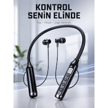 Uzun Kullanım Süreli Bluetooth Kulaklık Boyun Bantlı Mikrofonlu 600 Saat Müzik Süreli Ses Ve Çağrı Kontrollü Kablosuz Kulaklık 001