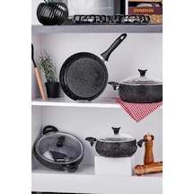 Taç Mastercook Tombik 7 Parça Seti Siyah Gümüş